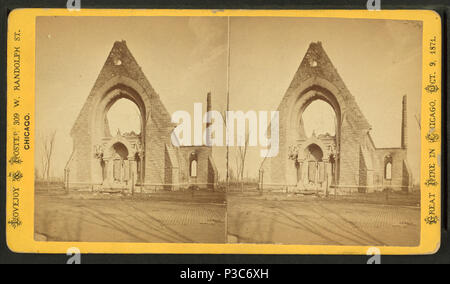 . New England (Gemeinde) Kirche, auf den Washington Park. Alternative Titel: Großes Feuer in Chicago, Okt. 9, 1871; unter den Ruinen in Chicago. 48. Abdeckung: 1871. Quelle Impressum: Chicago, Illinois: Lovejoy & Foster, 1871.. Digitale Element veröffentlicht 6-15 2005; 2-12-2009 aktualisiert. 207 New England (Gemeinde) Kirche, auf den Washington Park, von Lovejoy &Amp; Fördern Stockfoto