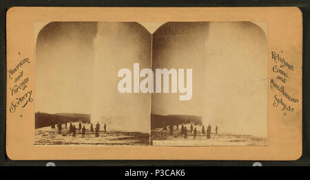 219 Old Faithful, Yellowstone National Park, von Robert N. Dennis Sammlung von stereoskopische Ansichten Stockfoto