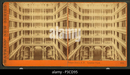 . Palace Hotel, Innenansicht, S.F. Alternative Titel: Watkins' Neue Serie, 3531. Veröffentlicht: Nach 1873. Abdeckung: 1868?-1876?. Digitale Element veröffentlicht 8-31 2005; Aktualisiert im 7-21 2008. 227 Palace Hotel, Innenansicht, S. F, durch Watkins, Carleton E., 1829-1916 Stockfoto