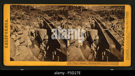 . Placer Mining, Panning aus. Alternative Titel: Nr. 976. Erstellt: 1865-1876. Abdeckung: 1865-1876. Digitale Element veröffentlicht 6-15 2005; 2-12-2009 aktualisiert. 238 Placer Mining, Panning, von Robert N. Dennis Sammlung von stereoskopische Ansichten Stockfoto