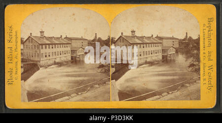 . Potter Hill Mühle und Dam. Alternative Titel: Rhode Island Serie: Ashaway und Umgebung. Abdeckung: 1860?-1885?. Quelle Impressum: 1860?-1885?. Digitale Element veröffentlicht 1-25 2006; 5-18-2009 aktualisiert. 242 Potter Hill Mühle und Dam, von Robert N. Dennis Sammlung von stereoskopische Ansichten Stockfoto