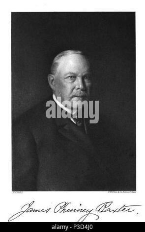 . Englisch: Portrait von James Phinney Baxter mit Unterschrift. Juli 1921. New England historischen Genealogischen Gesellschaft 2 James Phinney Baxter von Maine USA Stockfoto