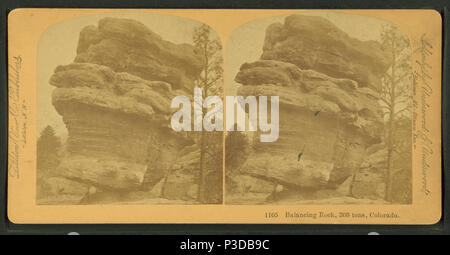 27 Balancing Rock, 300 Tonnen, Colorado, von Robert N. Dennis Sammlung von stereoskopische Ansichten Stockfoto