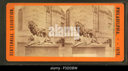 266 Skulptur "Der sterbende Löwe.", von Robert N. Dennis Sammlung von stereoskopische Ansichten Stockfoto