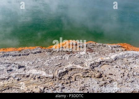 Rotorua, Neuseeland. Detail von Wai-O-Tapu geothermale Region Stockfoto