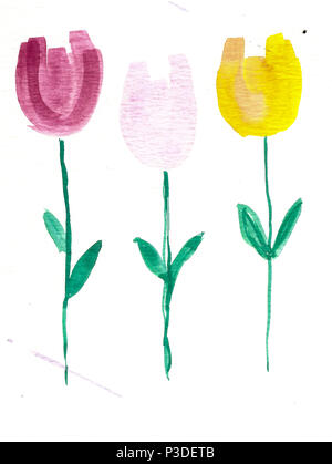 Aquarell Tulpen Stockfoto