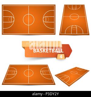 Basketballplatz. Vier Reihen sport Vorlage. Stock Vektor