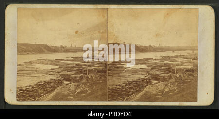 28 Bangor Brücke und Docks, von Trask, M.G. (Manly G.), 1836-1919 Stockfoto