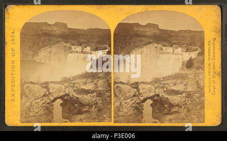 270 Shoshone Falls, Snake River in Idaho. Gorge und natürliche Brücke, in den Vordergrund, die von O'Sullivan, Timothy H., 1840-1882 5. Stockfoto