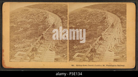 . Rutschen Jacob's Ladder, Mt. Washington Railway. Abdeckung: 1864?-1892?. Digitale Element veröffentlicht 2-16 2006; Aktualisiert im 6-25 2010. 273 herunter rutscht, Jacob's Ladder, Mt. Washington Railway, von Kilburn Brüder 2. Stockfoto
