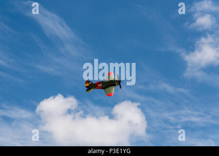 Madrid, Spanien - 3. Juni 2018: Policarpov I-16 von russischen Flugzeugen 1933 während der Air Show historischer Flugzeuge Sammlung in Cuatro Vientos Airport. Es Stockfoto