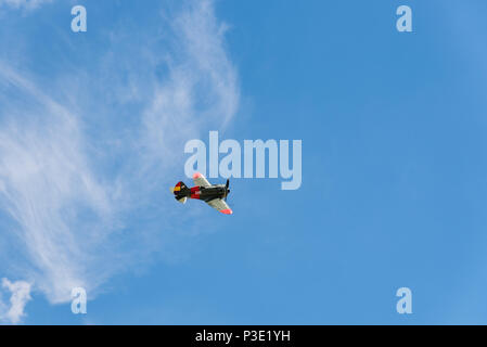 Madrid, Spanien - 3. Juni 2018: Policarpov I-16 von russischen Flugzeugen 1933 während der Air Show historischer Flugzeuge Sammlung in Cuatro Vientos Airport. Es Stockfoto
