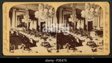 . Zustand Esszimmer in seinem Haus. Erstellt: 1870-1899. Abdeckung: 1870-1899. Quelle Impressum: Washington, D.C.: J.F. Jarvis, 1870?-1899?. Digitale Element veröffentlicht 9-29 2005; 2-12-2009 aktualisiert. 282 Staat Esszimmer in seinem Haus, von Jarvis, J. F. (John-F.), b. 1850 3. Stockfoto