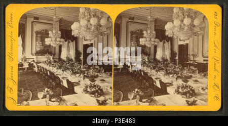 . Zustand Esszimmer im Weißen Haus. (Auszüge aus Philadelphia.). Erstellt: 1870-1899. Abdeckung: 1870-1899. Quelle Impressum: Washington, D.C.: J.F. Jarvis, 1870?-1899?. Digitale Element veröffentlicht 9-29 2005; 2-12-2009 aktualisiert. 282 Staat Esszimmer im Weißen Haus. (Auszüge aus Philadelphia.), Jarvis, J. F. (John-F.), b. 1850 Stockfoto
