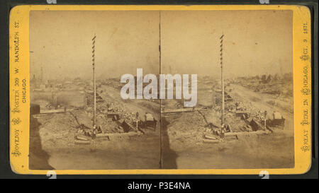 . State Street, von der First National Bank, Blick nach Norden. Alternative Titel: Großes Feuer in Chicago, Okt. 9, 1871; unter den Ruinen in Chicago. 56. Abdeckung: 1871. Quelle Impressum: Chicago, Illinois: Lovejoy & Foster, 1871.. Digitale Element veröffentlicht 6-15 2005; 2-12-2009 aktualisiert. 283 State Street, von der First National Bank, Blick nach Norden, von Lovejoy &Amp; Fördern Stockfoto