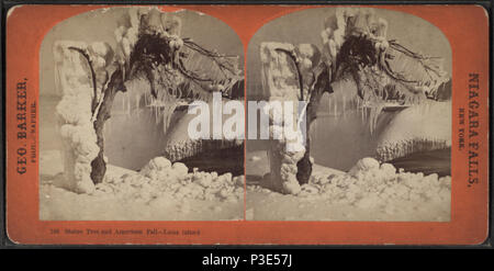 285 Statue Baum und Amerikanischen Fallen, Luna Island, von Barker, George, 1844-1894 Stockfoto