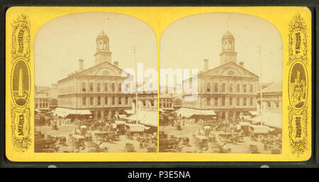 287 stereoskopische Ansichten von der Faneuil Hall, dem Quincy und Washington, Boston, Massachusetts, von Robert N. Dennis Sammlung von stereoskopische Ansichten Stockfoto