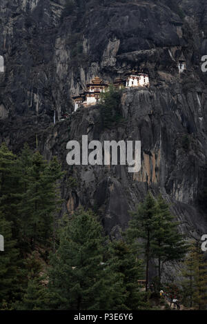 Die majestätische Tiger Nest Kloster hängen an der Klippenseite von taktsang Paro Stockfoto