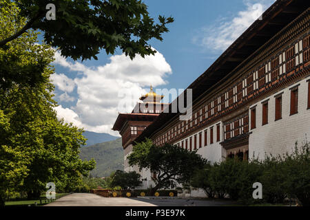 Das administrative Zentrum von Bhutan in Thimphu auch bekannt als Tasshichho Dzong Stockfoto