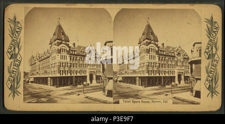 . Tabor Opera House, Denver, Kol. Alternative Titel: Amerikanische Serien. Abdeckung: 1865?-1900?. Quelle Impressum: 1865?-1900?. Digitale Element veröffentlicht 10-28-2005; 2-13-2009 aktualisiert. 296 Tabor Opera House, Denver, Col, von Robert N. Dennis Sammlung von stereoskopische Ansichten Stockfoto