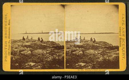 . Hilgers's Island und Leuchten. Alternative Titel: Cape Ann Landschaft. Einzigartige Serie. 208. Abdeckung: 1858?-1890?. Quelle Impressum: 1858?-1890?. Digitale Element veröffentlicht 7-28 2005; 2-13-2009 aktualisiert. 299 Hilgers's Island und Leuchten, durch Procter Brüder 3. Stockfoto