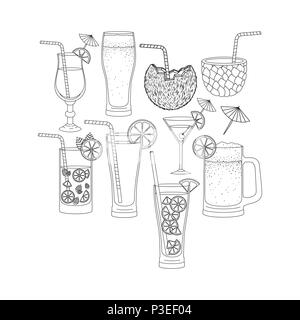 Besten drinks set Symbole Stock Vektor