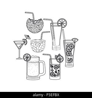 Besten drinks set Symbole Stock Vektor