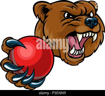 Tragen Holding Cricket Ball Stock Vektor