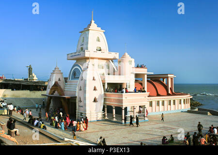 KANYAKUMARI, Indien - Januar 15: Gandhi Memorial, das verwendet wurde, um einige der Mahatma Asche zu speichern, bis sie im Meer imersed waren. 15. Januar. 2009, Stockfoto