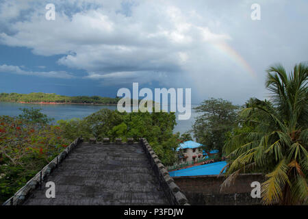 Ansicht von der Oberseite des Cellular Jail, Port Blair, Andamanen Inseln Stockfoto