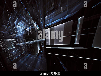 Fraktal Kunst - Computer 3D-Bild, technologischer Hintergrund Stockfoto