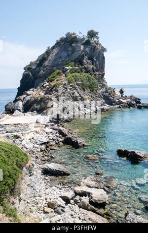 Agios Ioannis Kastri Kirche auf Skopelos Stockfoto