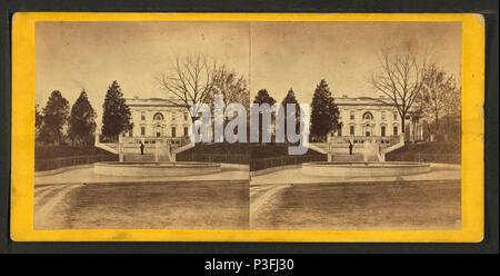 . Das Weiße Haus aus dem Treasury. Alternative Titel: Blick auf die Stadt in Washington, D.C., Nr. 6519. Erstellt: 1860-1880. Abdeckung: 1860-1880. Quelle Impressum: 1860?-1880?. Digitale Element veröffentlicht 1-25 2006; 2-13-2009 aktualisiert. 326 Das Weiße Haus von der Finanzabteilung von E.&amp; HT Anthony (Fest) 2 Stockfoto