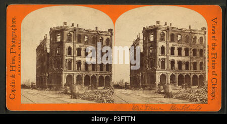 . Tribune Gebäude. Alternative Titel: Blick auf die Ruinen von Chicago, Oktober, 1871. Abdeckung: 1871. Quelle Impressum: Chicago, Illinois: Copelin & Hine, 1871.. Digitale Element veröffentlicht. 6-16 2005; 2-12-2009 aktualisiert. 332 Tribüne Gebäude, von Copelin&amp; Hine Stockfoto