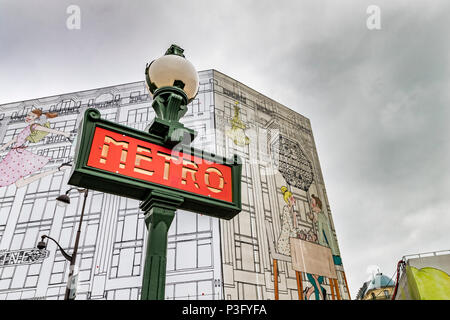 Dervaux, Art Déco U-Schild Paris, Frankreich Stockfoto