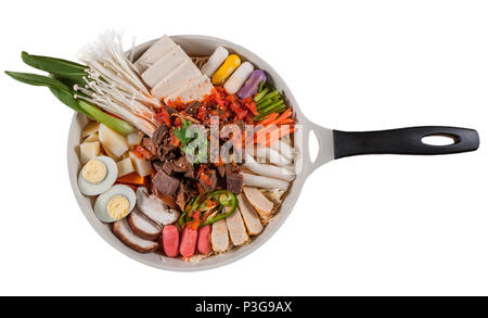 Südkorea Hot Pot, Neues Jahr Kuchen Hot Pot Stockfoto