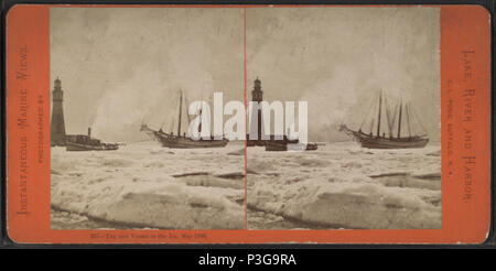 . Schlepper und Schiff im Eis, Mai 1869. Alternative Titel: Momentane marine Ansichten, See, Fluss und Hafen. Abdeckung: [1865?-1905?]. Quelle Impressum: [1865?-1905?]. Digitale Element veröffentlicht 00-11-2006; 2-11-2009 aktualisiert. 333 Schlepper und Schiff im Eis, Mai 1869, von Teich, C.L. (Charles L.) Stockfoto