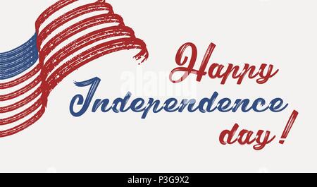 Happy 4.Juli - Tag der Unabhängigkeit der Vereinigten Staaten von Amerika Grußkarte design Vector Illustration. Stock Vektor