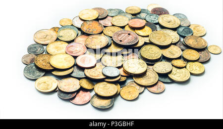 Russische und europäische Bronze Münzen verschiedener Zeiten Stockfoto