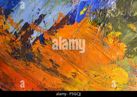 Zusammenfassung Hintergrund von Ölfarben auf Palette des Künstlers Stockfoto