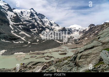 Und Gletscher Pasterze Großglockner, Nationalpark Hohe Tauern, Kärnten, Österreich | Großglockner und Pasterze Glacier, Hohe Tauern Natio Stockfoto