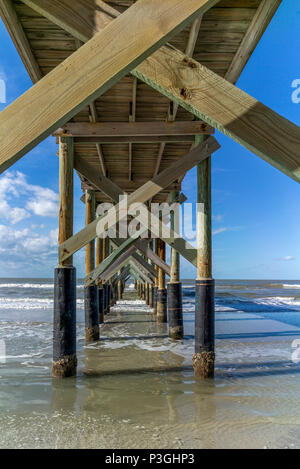 Redington Beach. Florida, USA, Mittwoch, 25.10.2017, Blick, Strand, 'La Contessa Pier', 'hölzernen Pier', © Peter SPURRIER, Stockfoto