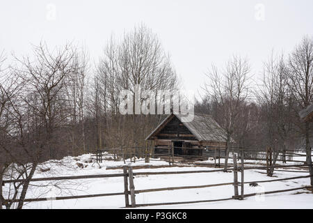 Das Weißrussische Staatliche Museum für Volksarchitektur und bäuerliche Leben der Belarussischen Staatlichen Museum für Volksarchitektur und bäuerliche Leben, Belarus. Stockfoto