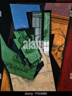 Frühstück - 1915 - Öl auf Leinwand. Autor: Juan Gris (1887-1927). Lage: CENTRO GEORGES POMPIDOU, Frankreich. Auch als: EL DESAYUNO bekannt. Stockfoto