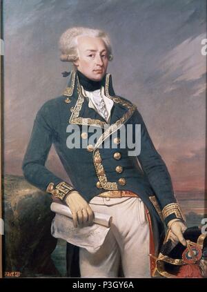 Porträt von Gilbert du Motier, Marquis de La Fayette (1757-1834), französische politische und militärische Mann. Thema: Gericht. Stockfoto