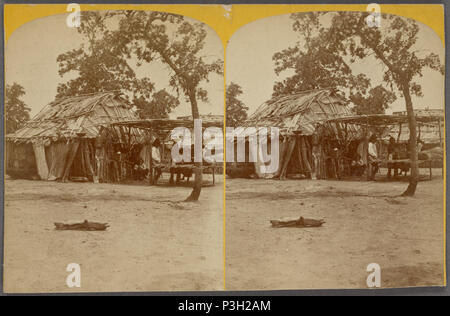 362 Anzeigen von nativen Hütte, von Robert N. Dennis Sammlung von stereoskopische Ansichten Stockfoto