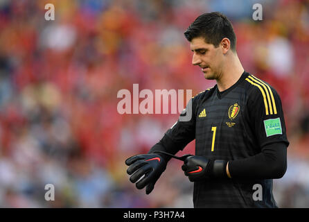 Sochi, Russland. 18 Juni, 2018. Wm, Vorstufe, Gruppe G: Belgien vs Panama in Sotschi Stadion. Belgien Torwart Thibaut Courtois während des Spiels. Foto: Marius Becker/dpa Quelle: dpa Picture alliance/Alamy leben Nachrichten Stockfoto