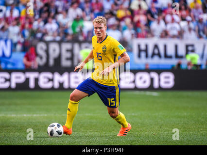 18 Juni 2018, Stadion Nizhny Novgorod, Nishnij Nowgorod, Russland; FIFA WM Fußball, Gruppe F, Schweden gegen Südkorea; Oscar Hiljemark von Schweden Stockfoto