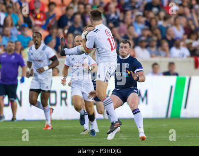 Mai 5, 2018: Während die Emirate Sommer Serie 2018 Match zwischen den USA Männer Team vs Schottlands Männer Team bei BBVA Compass Stadium, Houston, Texas. USA besiegt Schottland 30-29 Vollzeit Stockfoto