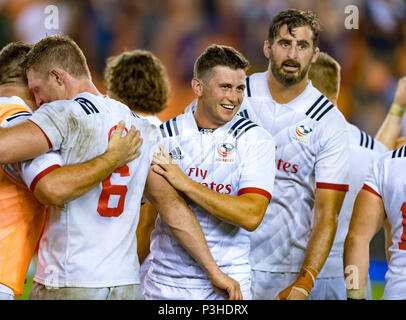 Mai 5, 2018: Während die Emirate Sommer Serie 2018 Match zwischen den USA Männer Team vs Schottlands Männer Team bei BBVA Compass Stadium, Houston, Texas. USA besiegt Schottland 30-29 Vollzeit Stockfoto